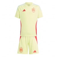 Camisa de Futebol Espanha Equipamento Secundário Infantil Europeu 2024 Manga Curta (+ Calças curtas)